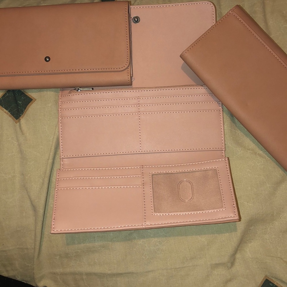 Blush trifold wallet